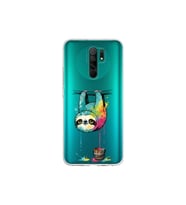 Redmi 9 ile Uyumlu Splash Tembel Hayvan Tasarımlı Şeffaf Silikon Kılıf