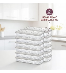 Nora 12'li 1.2 Litre Küçük Boy Açık Gri Saklama Kabı