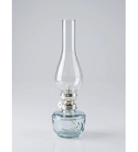 Dekoratif Ve Kullanılabilir Gaz Lambası Kücük Boy 24 Cm Şeffaf