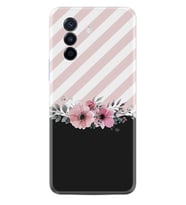 Huawei Nova Y70 Y90 Nova 9 SE  Kılıf Desemli Silikon Strip Pink Flowers 1396