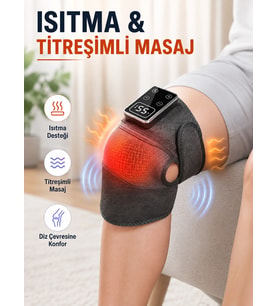 Dijital Ekranlı Isıtmalı Diz Masaj Aleti Ayarlanabilir Titreşimli Şarjlı Masaj Cihazı