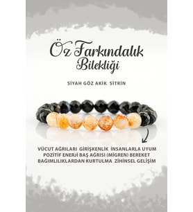 Öz Farkındalık 8mm Doğal Taş Bileklik Göz Akik Sitrin B002