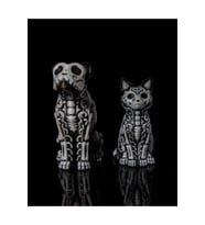 Cadılar Bayramı Biblo Cadılar Bayramı Kedi ve Köpek Figür Halloween Figür Kedi Köpek 11CM