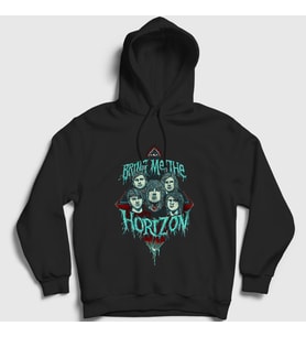 Presmono Unisex Siyah Band Bring Me The Horizon Kapüşonlu Sweatshirt 20652tt