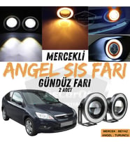 Ford Focus 2.5 2009-2011 Uyumlu Mercekli Angel Sis Farı Metal 76 mm Turuncu Halkalı Gündüz Farı 2 Ad