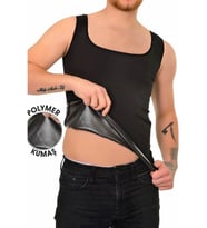 Hot Power Polymer Erkek Termal Atlet Sauna Terletme Zayıflama Spor Polymer Termal Erkek Atlet (Siyah)