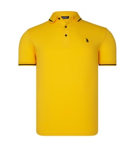 T8586 DEWBERRY ERKEK POLO YAKA T-SHIRT-SARI