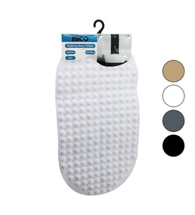 Lunaev Oval - Plastik Kabartma Top Desenli - Renkli 63PCS Vantuzlu Kaydırmaz Banyo - Küvet Paspası 34X65CM