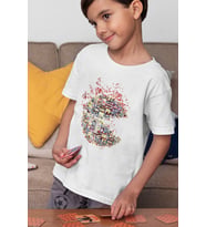 Pacman Baskılı Unisex Oyun Çocuk Tişört (1-12 YAŞ)