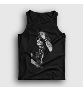 Presmono Unisex Siyah Poster Johnny Depp Atlet 325868tt
