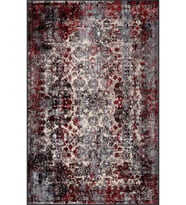Eliana Home Baskılı, Yıkanabilir Kaymaz Taban Salon Halısı LNA0276 100x150 cm (Kırmızı)