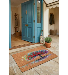 Valerine Life Kapı Önü Paspası 45x70cm Kaymaz Taban Dekoratif iç Dış Mekan Renkli Yaşam Ağacı