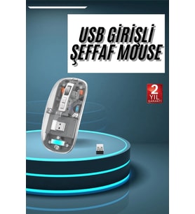Pilelistore  Kablosuz Mouse Fare Şarjlı Bluetooth Wireless Çift Modlu Sessiz