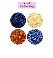 Uzun Boru Kesme Boncuk Çap 2mm Uzunluk 10 mm - 4 Renk - Toplam 80 Gram - BNC428