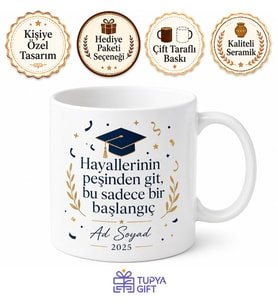 Kişiye Özel Mezuniyet Sınıfı Baskılı Kupa Bardak Hediye Mezun Hatırası