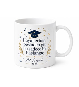 Kişiye Özel Mezuniyet Sınıfı Baskılı Kupa Bardak Hediye Mezun Hatırası