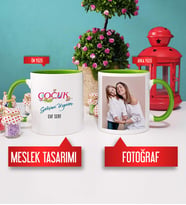 Çocuk Gelişimi Uzmanı Kupa Bardak Yeşil Fotoğraflı