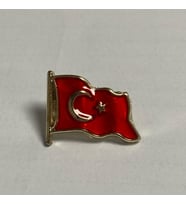 Dalgalı Türk Bayraklı Yaka Rozeti