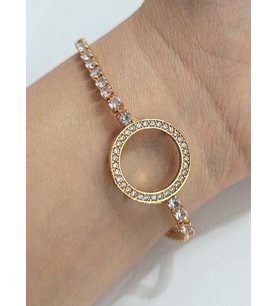 Monalisa Home Lüks Gösterişli Taşlı Altın Renk Bileklik