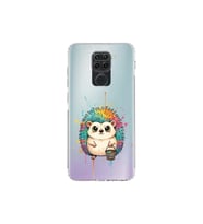 Redmi Note 9 ile Uyumlu Splash Kirpi Tasarımlı Şeffaf Silikon Kılıf