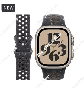 Apple Watch 42mm Kordon KRD-02 Suya Dayanıklı Delikli Renkli Silikon Kordon (Siyah)