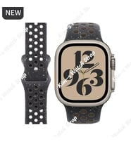 Apple Watch 42mm Kordon KRD-02 Suya Dayanıklı Delikli Renkli Silikon Kordon (Siyah)