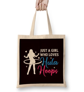 Girl Who Loves Hula Hoop Hula Hooper Hooping Fitness Sports Bez Çanta Uzun Saplı