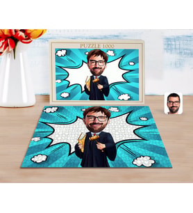 BK Gift Kişiye Özel Erkek Hakim Karikatürlü 1000 Parça Profesyonel Puzzle-1
