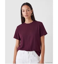 LCW Petite Bordo Soft Touch Asimetrik Kesim Kadın Tişört