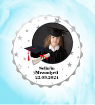 Kişiye Özel Mezuniyet Resimli İsimli Yıldızlar Kapak Magnet Açacak