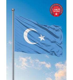 Doğu Türkistan Ülke Bayrağı 200 x 300 cm - Raşel Kumaş 1. Kalite