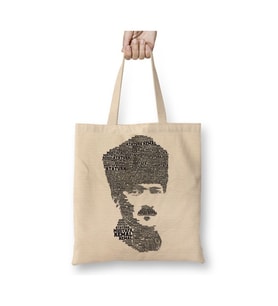 Mustafa Kemal Atatürk 016 Beyaz Bez Çanta Uzun Saplı Alışveriş Çantası Plaj Çantası