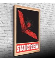Kırmızı vre Siyah Tonlarda Yarasa Görselli Poster Kanvas Tablo 50 x 70