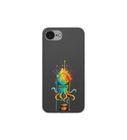 iPhone 16e ile uyumlu Splash ahtapot tasarımlı şeffaf silikon kılıf