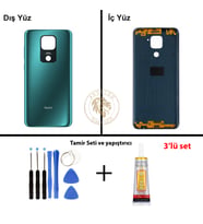 Xiaomi Redmi Note 9 Orman Yeşili Arka Pil Kapağı Batarya Kapağı + Yapıştırıcı ve Vida Seti