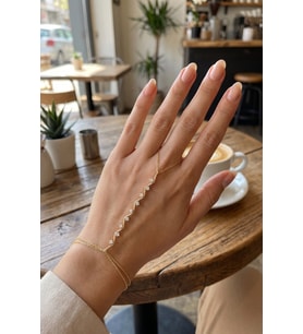 Gold Renk Sarmaşık Model Zirkon Taşlı Şahmeran