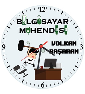 Biresimden Bilgisayar Mühendisine Hediye İsimli Cam Duvar Saati