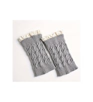 KADINLAR İÇİN MODA, ŞIK, ÖRGÜ DANTELLİ, BOT İÇİ YUMUŞAK, ESNEK, BACAK ISITICILARI ACR7565 (Gri)