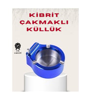 Modern Yuvarlak Metal Küllük ve Çakmak Seti, Şık ve Kullanışlı Tasarım