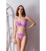 BRALET SÜTYEN VE SLİP KÜLOT TAKIM LİLA (MGP32101)