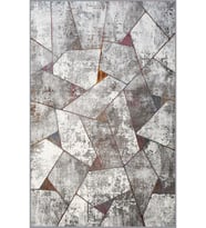 Eliana Home Baskılı, Yıkanabilir Kaymaz Taban Salon Halısı LNA1032 100x150 cm (Gri)