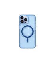iPhone 14 Pro M-safe Şarj Özellikli Kamera Çıkıntılı Silikon Kılıf (Mavi)