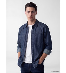 LC WAIKIKI Mavi Relax Fit Erkek Jean Gömlek