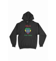 Addis Ababa Etiyopya Bayraklı Kalpli Siyah Sweatshirt Hoodie