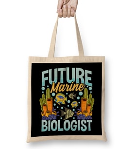 Cute & Funny Future Marine Biologist Biology Bez Çanta Uzun Saplı