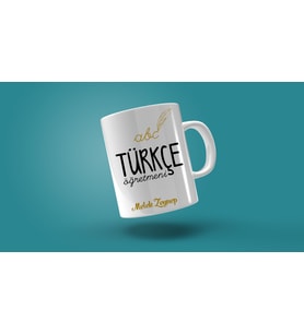 Türkçe Öğretmenine İsme Özel Hediye Kupa Bardak 3