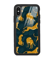 iPhone Xs Max Leaf Leopar Tasarımlı Glossy Telefon Kılıfı