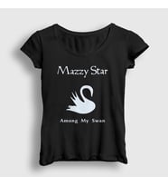 Presmono Kadın Siyah Among My Swan Mazzy Star T-Shirt 536121tt