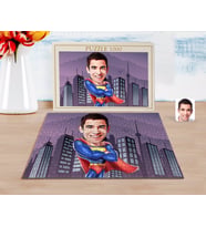 BK Gift Kişiye Özel Süper Adam Karikatürlü 1000 Parça Profesyonel Puzzle-1