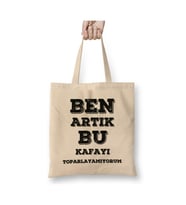 Komik Söz Bu Kafayı Toparlayamıyorum Beyaz Bez Çanta Uzun Saplı Alışveriş Çantası Plaj Çantası